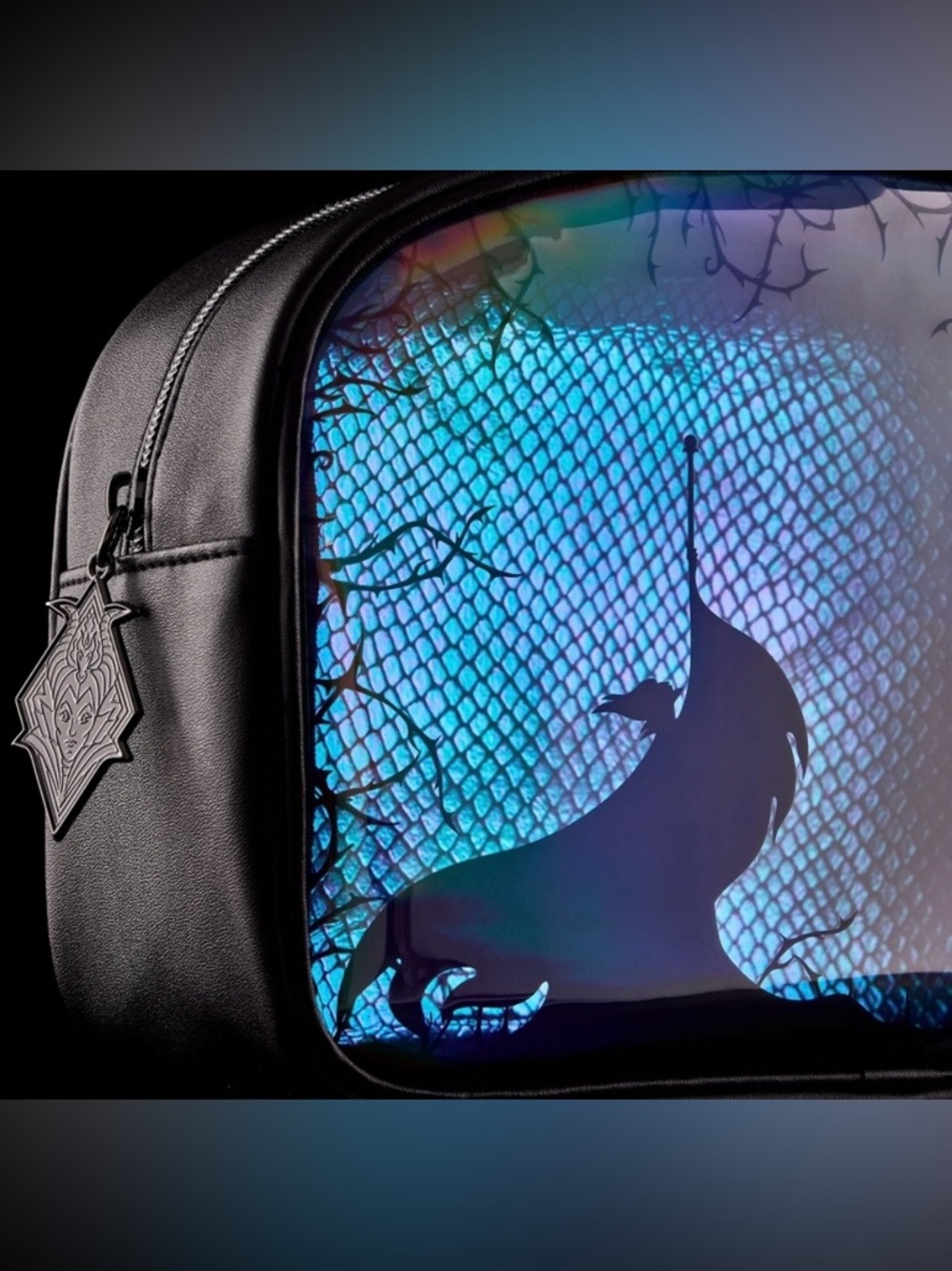 NWT B&BW Disney Maleficent Holographic Zip Makeup Bag + New Lip Gloss